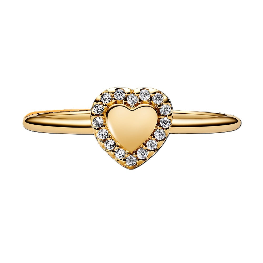 PANDORA 163801C01-52 – Damen Ring mit Gelbgold-Vergoldung