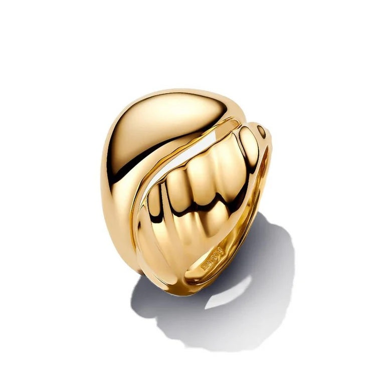 PANDORA 163832C00-56 – Damen Ring mit Gelbgold-Vergoldung