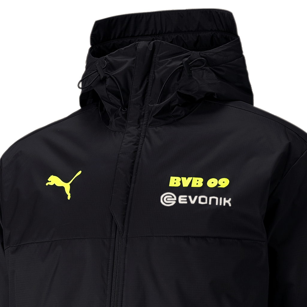 Borussia Dortmund soccer bench padded jacket 2022 black - Puma-2