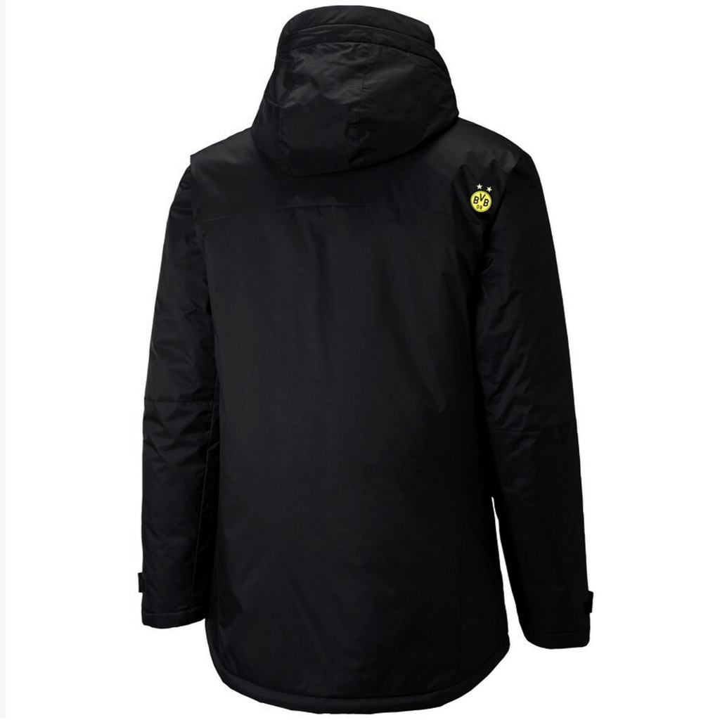 Borussia Dortmund soccer bench padded jacket 2022 black - Puma-1