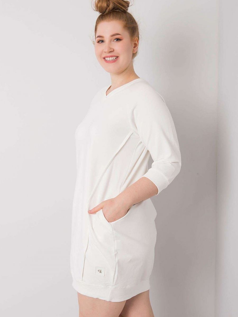 Plus Size Kleid mit Taschen & 3/4-Ärmeln